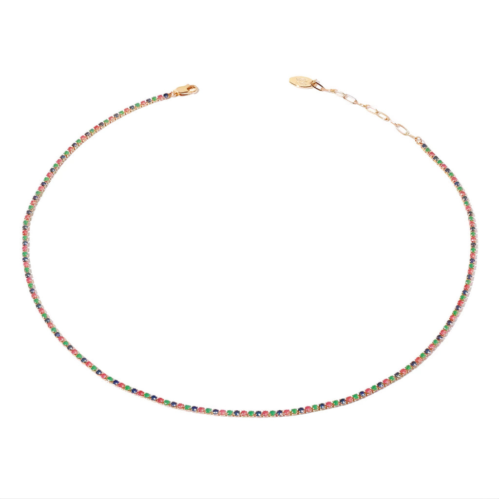 Cool Stylish Multi-color Double Chain Necklace