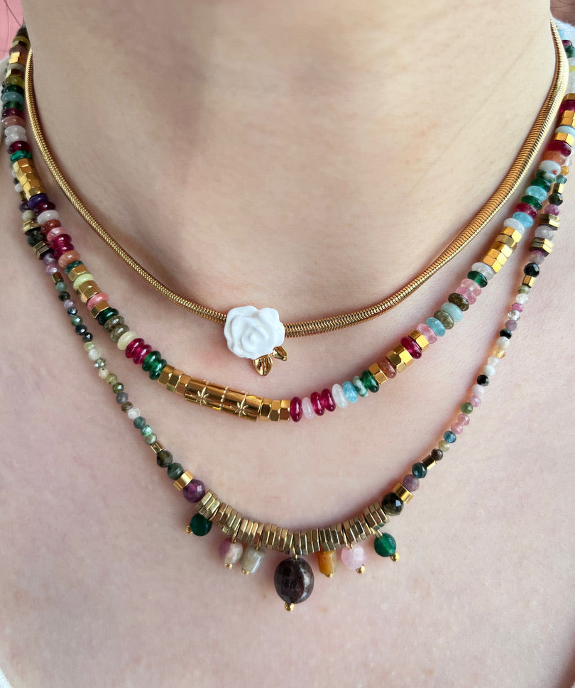 Bohemian Beads Mixed Gold Necklace