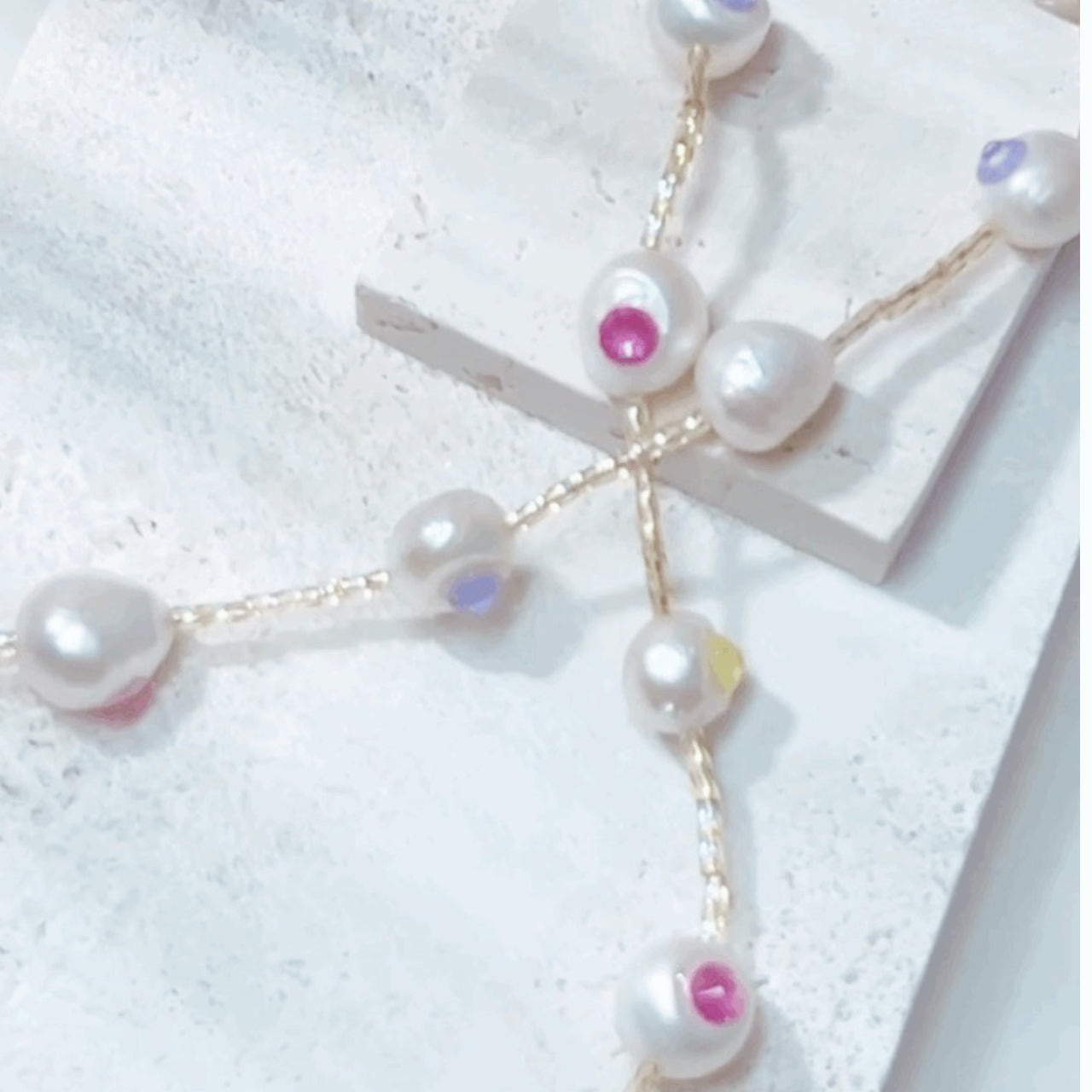 Baroque Pearl Mocha Crystal Colorful Necklace