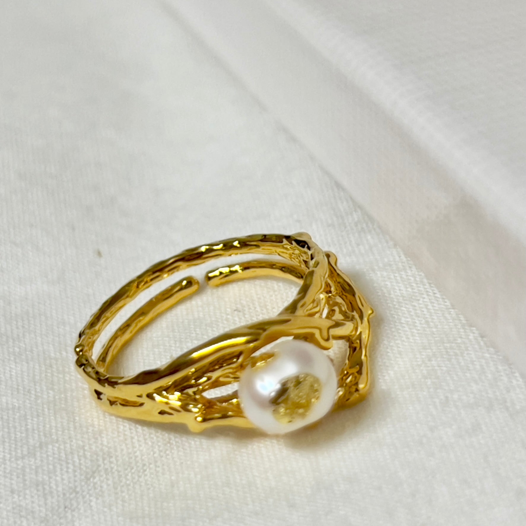 French Vintage Style Unique Layering Pearl Ring